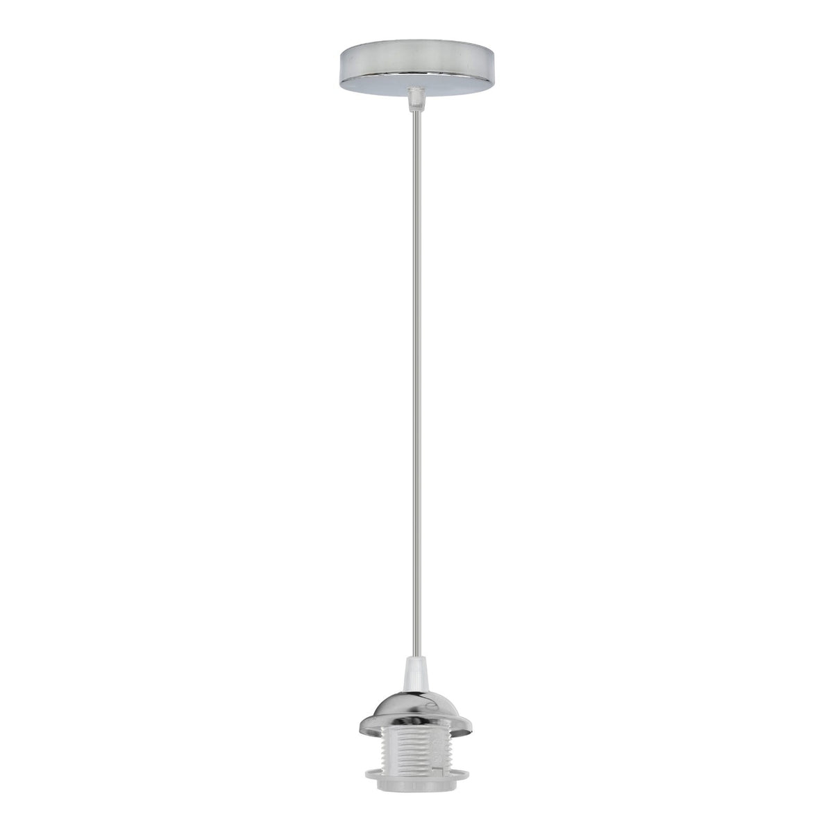 Chrome or Satin Nickel Pendant Lamp Holder Set – 95 cm Drop, E27 - photo 3
