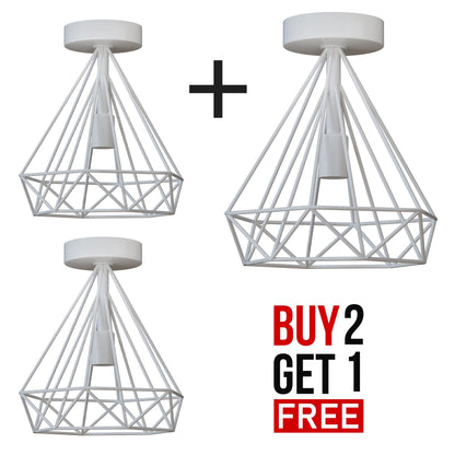 Semi-Flush Cage Ceiling Light – Geometric, Diamond or Bird Cage - photo 18