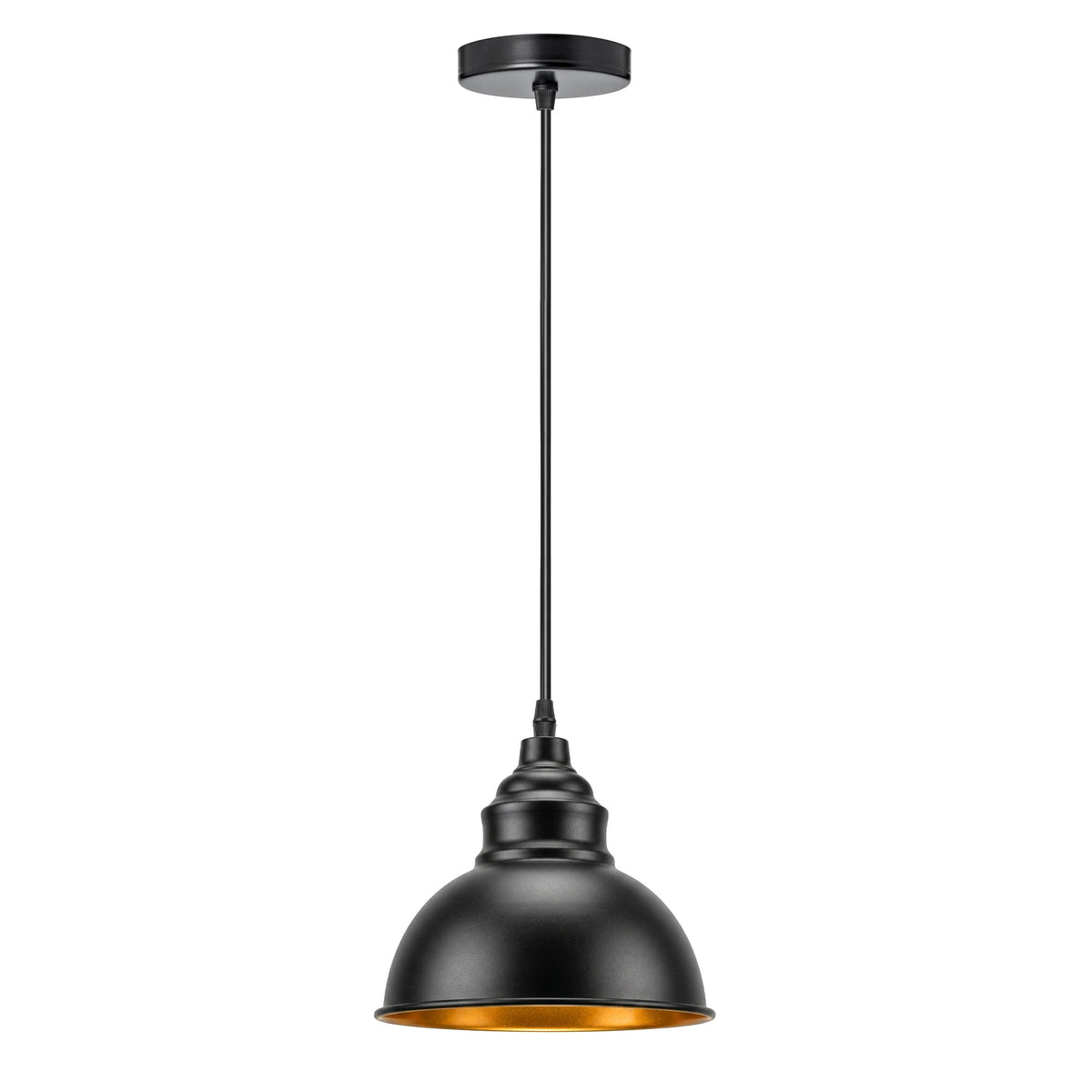 Semi-Flush Cage Ceiling Light – Geometric, Diamond or Bird Cage - Standard, Acrylic 19.5 cm Black & Gold, Without Bulb