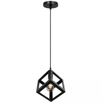 Semi-Flush Cage Ceiling Light – Geometric, Diamond or Bird Cage - Standard, WCSC Black, Without Bulb