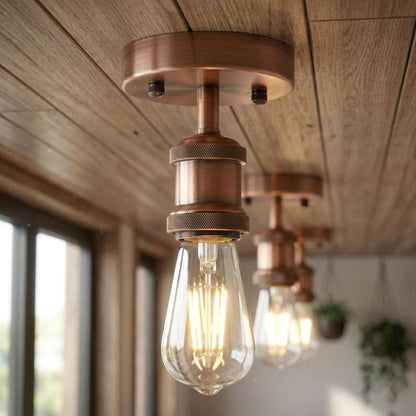 Flush Ceiling Batten Lamp Holder – E27, Fully Earthed, 8 Finishes - photo 10