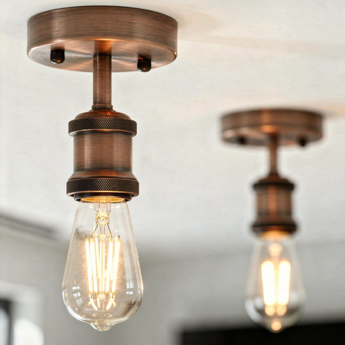 Flush Ceiling Batten Lamp Holder – E27, Fully Earthed, 8 Finishes - photo 12
