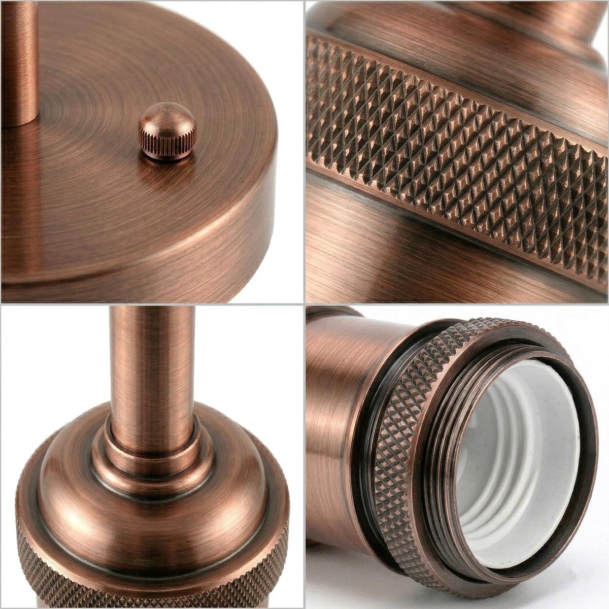 Flush Ceiling Batten Lamp Holder – E27, Fully Earthed, 8 Finishes - photo 14