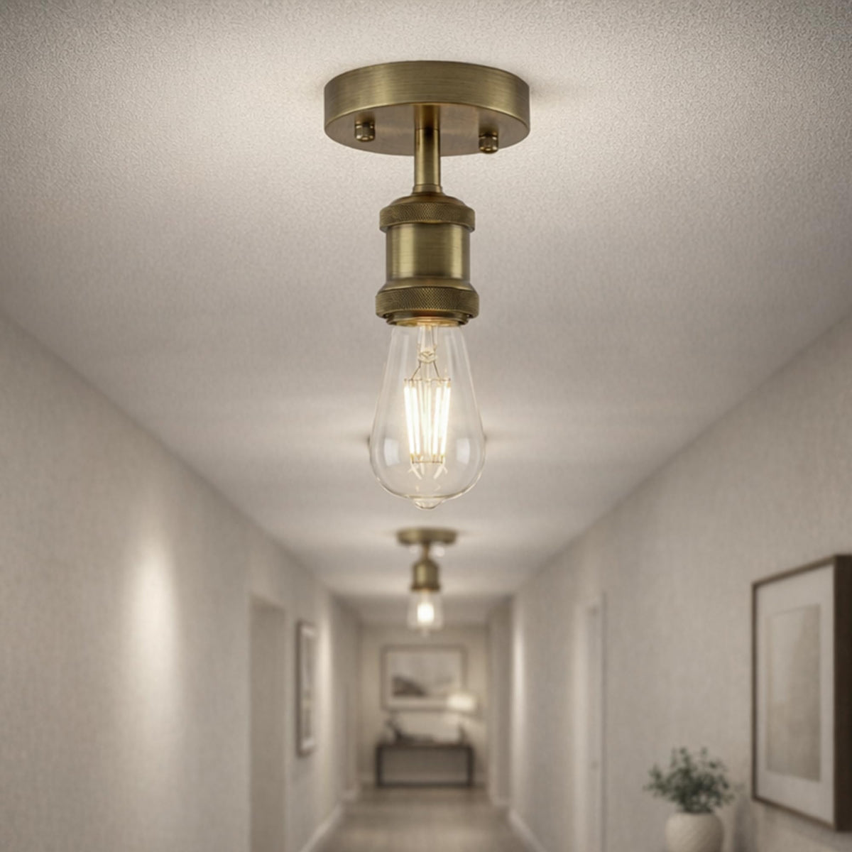 Flush Ceiling Batten Lamp Holder – E27, Fully Earthed, 8 Finishes - photo 15