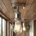 Flush Ceiling Batten Lamp Holder – E27, Fully Earthed, 8 Finishes