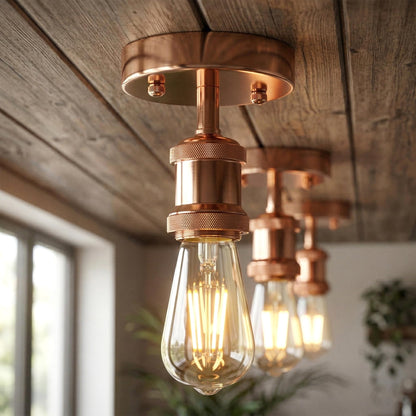 Flush Ceiling Batten Lamp Holder – E27, Fully Earthed, 8 Finishes - photo 21