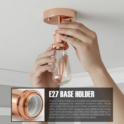 Flush Ceiling Batten Lamp Holder – E27, Fully Earthed, 8 Finishes - photo 22