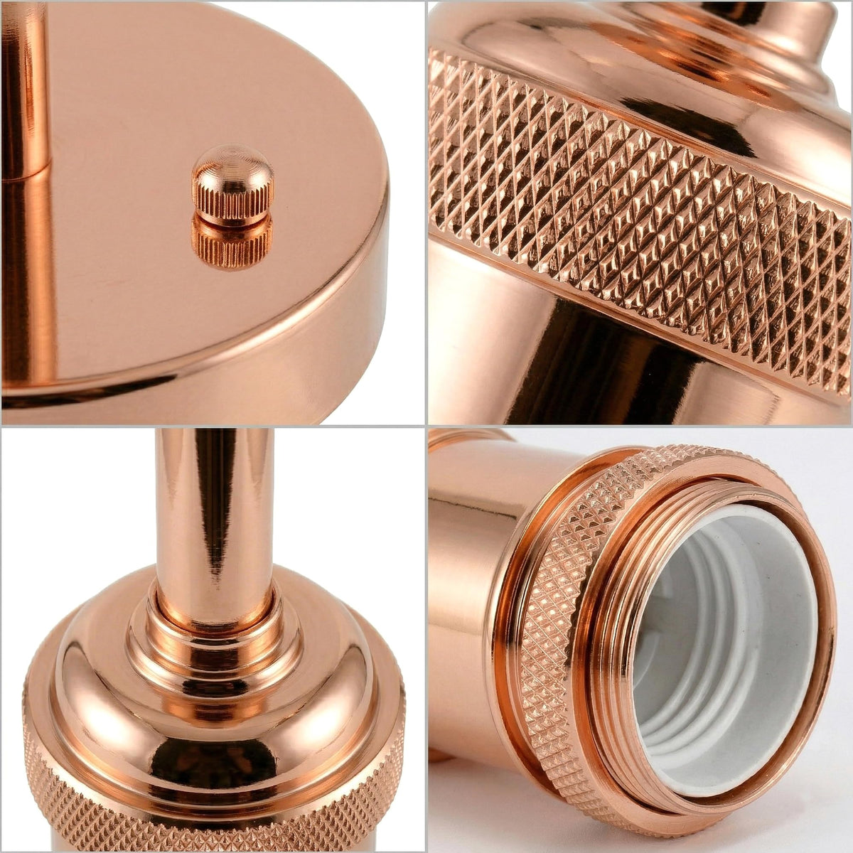 Flush Ceiling Batten Lamp Holder – E27, Fully Earthed, 8 Finishes - photo 25