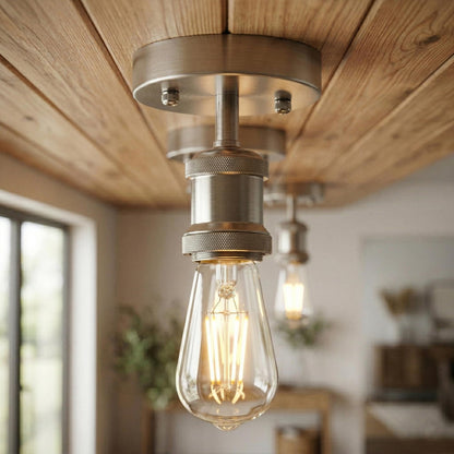 Flush Ceiling Batten Lamp Holder – E27, Fully Earthed, 8 Finishes - photo 27