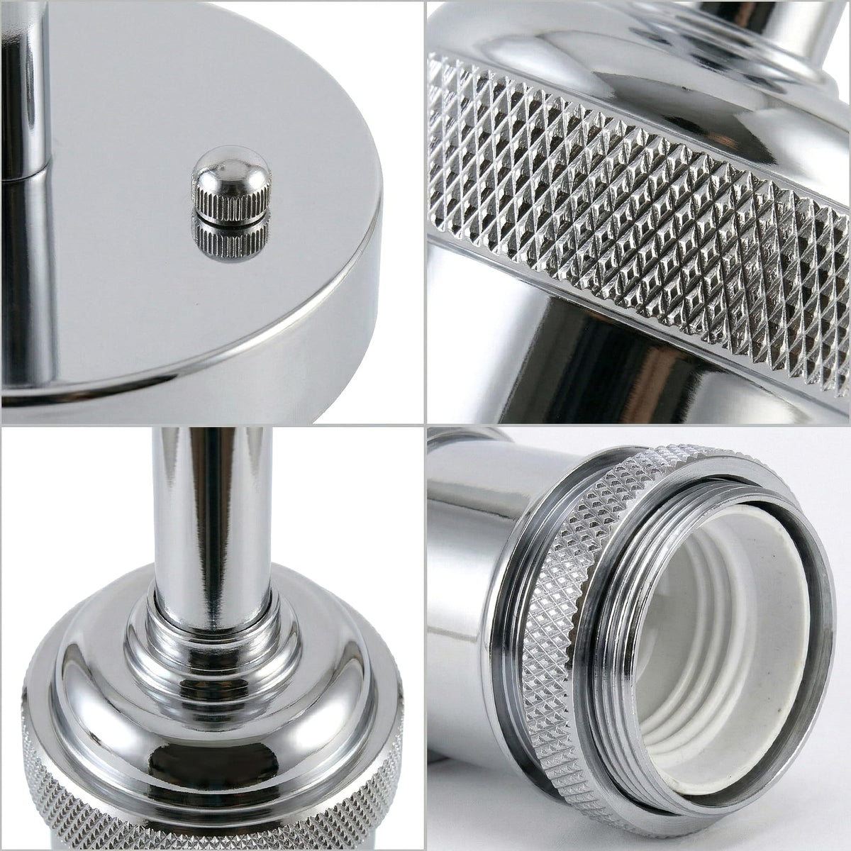 Flush Ceiling Batten Lamp Holder – E27, Fully Earthed, 8 Finishes - photo 7