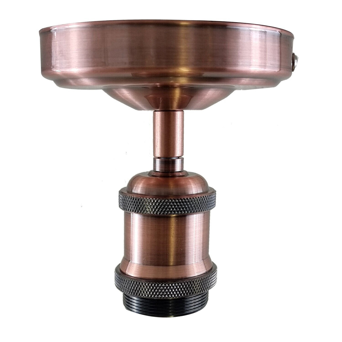 Flush Ceiling Batten Lamp Holder – E27, Fully Earthed, 8 Finishes - Copper, 108 mm Plate, Without Bulb