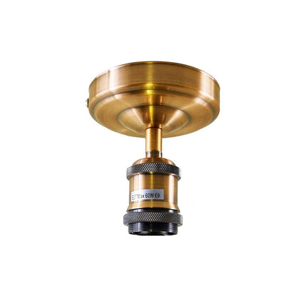 Flush Ceiling Batten Lamp Holder – E27, Fully Earthed, 8 Finishes - Yellow Brass, 108 mm Plate, Without Bulb