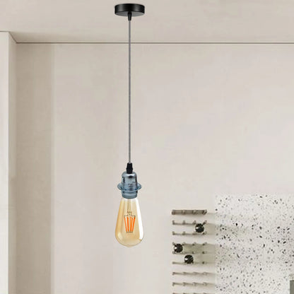 Black Pendant Light Fitting – E27, Ceiling Rose or Swag with Hook - photo 2