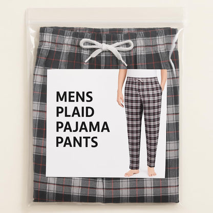 Men's Flannel Pyjama Bottoms, Pack of 2 – Orange & Navy and Grey Plaid, XXL - photo 4