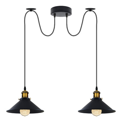 2-Light Swag Pendant Light – Adjustable Drops, Metal Shades - photo 43