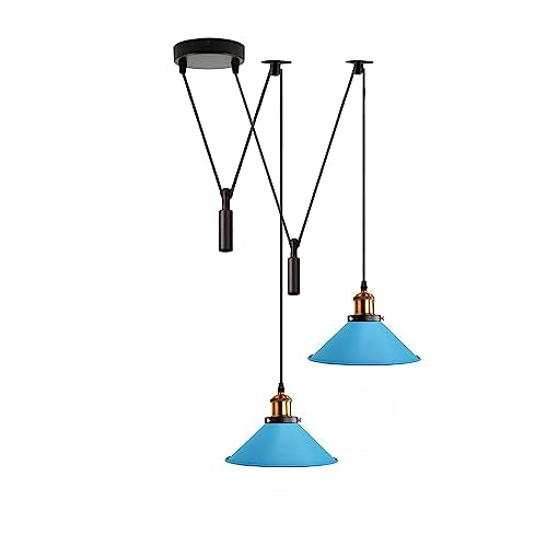 2-Light Swag Pendant Light – Adjustable Drops, Metal Shades - photo 33