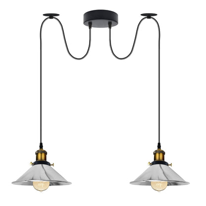 2-Light Swag Pendant Light – Adjustable Drops, Metal Shades - photo 48