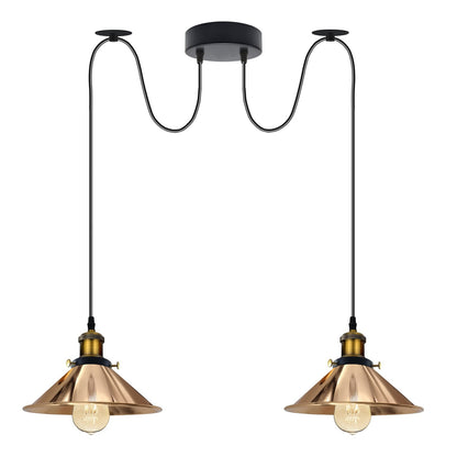 2-Light Swag Pendant Light – Adjustable Drops, Metal Shades - photo 50