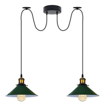 2-Light Swag Pendant Light – Adjustable Drops, Metal Shades - photo 57