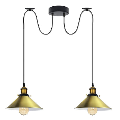 2-Light Swag Pendant Light – Adjustable Drops, Metal Shades - photo 46