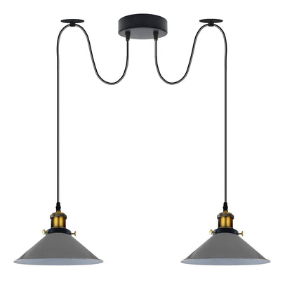 2-Light Swag Pendant Light – Adjustable Drops, Metal Shades - photo 56