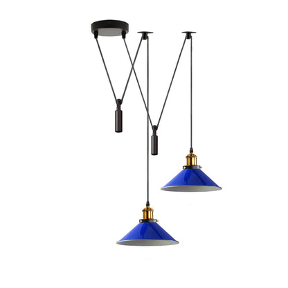 2-Light Swag Pendant Light – Adjustable Drops, Metal Shades - photo 34