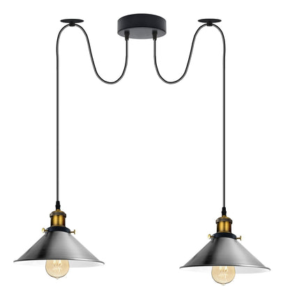 2-Light Swag Pendant Light – Adjustable Drops, Metal Shades - photo 49