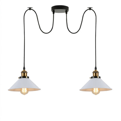 2-Light Swag Pendant Light – Adjustable Drops, Metal Shades - photo 53