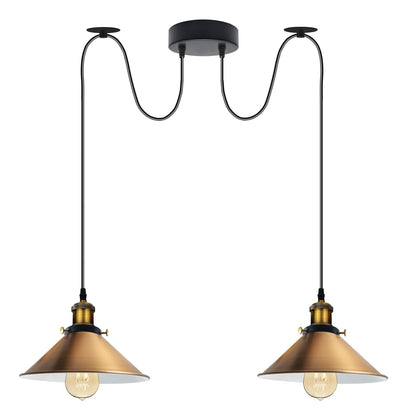 2-Light Swag Pendant Light – Adjustable Drops, Metal Shades - photo 47