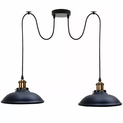 2-Light Swag Pendant Light – Adjustable Drops, Metal Shades - photo 35