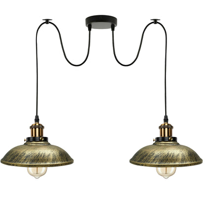 2-Light Swag Pendant Light – Adjustable Drops, Metal Shades - photo 61