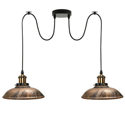 2-Light Swag Pendant Light – Adjustable Drops, Metal Shades - photo 60