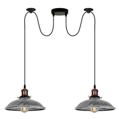 2-Light Swag Pendant Light – Adjustable Drops, Metal Shades - photo 59