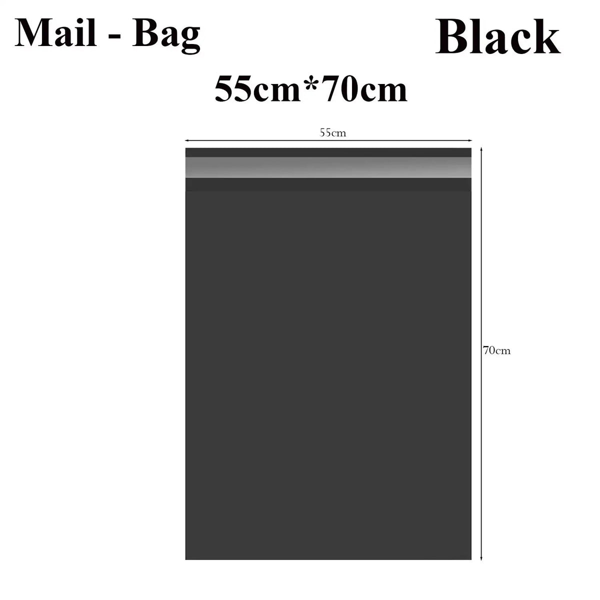 Large Black Mailing Bags – Pack of 20, 5 Sizes from 40 x 55 to 70 x 90 cm - 55 x 70 cm