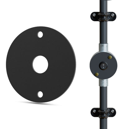 20mm Conduit Box Lid with 14mm Centre Hole - Black