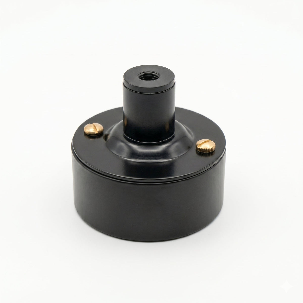 20mm Conduit Ceiling Rose Kit with Metal Back Box - Black