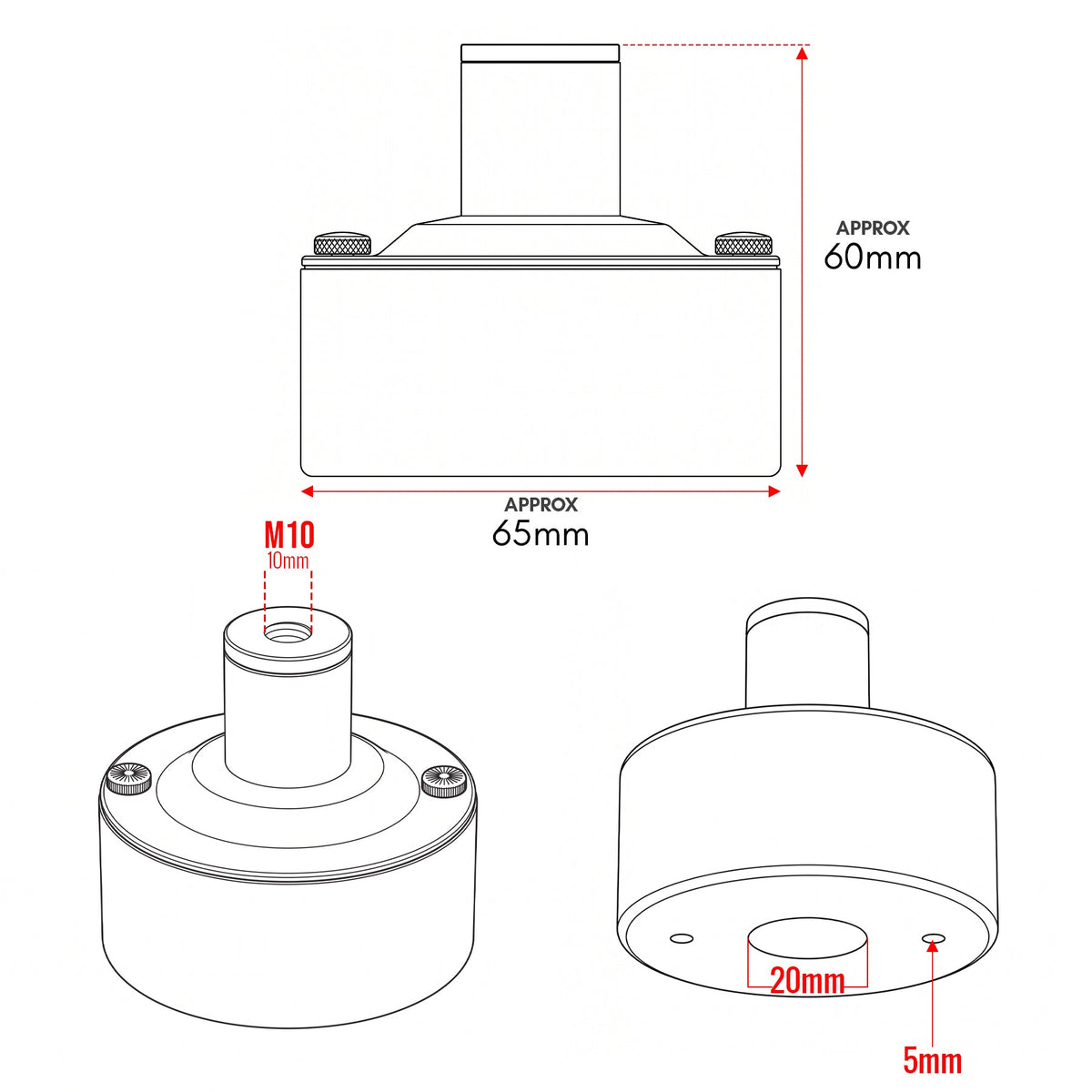 20mm Conduit Ceiling Rose Kit with Metal Back Box - photo 2