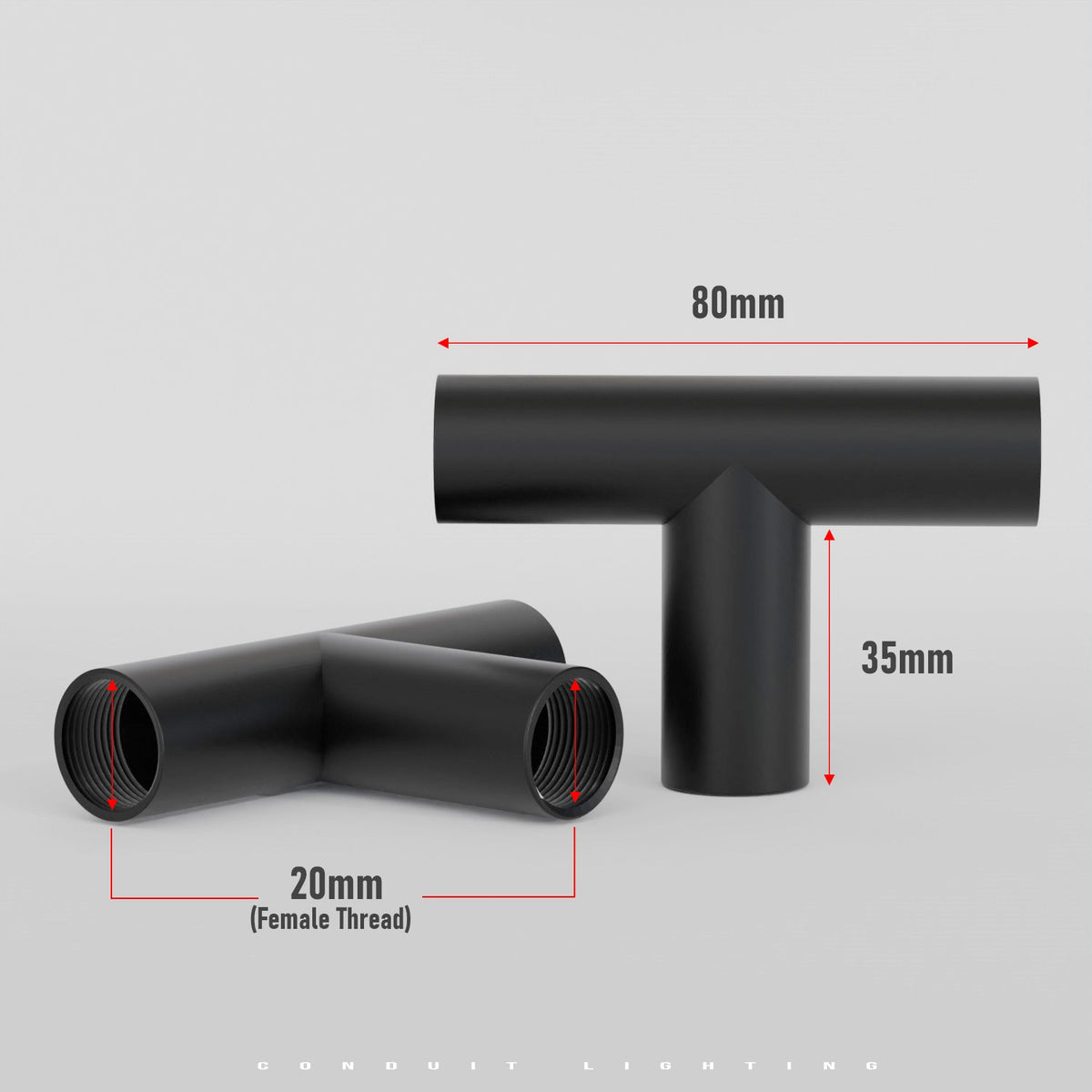 20mm Black Conduit Fittings – L & T Connectors, Saddles & P Clamps - photo 2