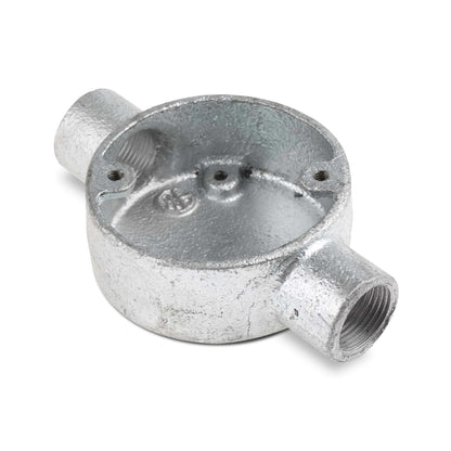 20mm Galvanised Circular Conduit Through Box - Single