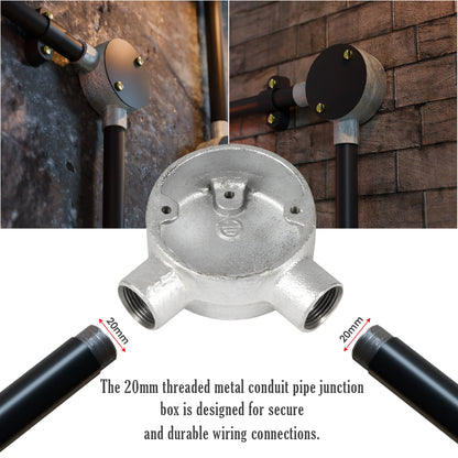 20mm Galvanised Conduit Terminal Box – 1 Way & 3 Way - photo 2