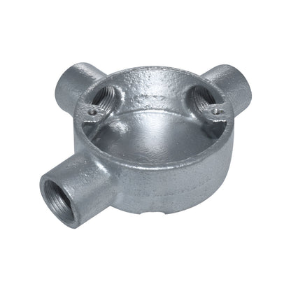 20mm Galvanised Conduit Terminal Box – 1 Way & 3 Way - 3 Way, Single