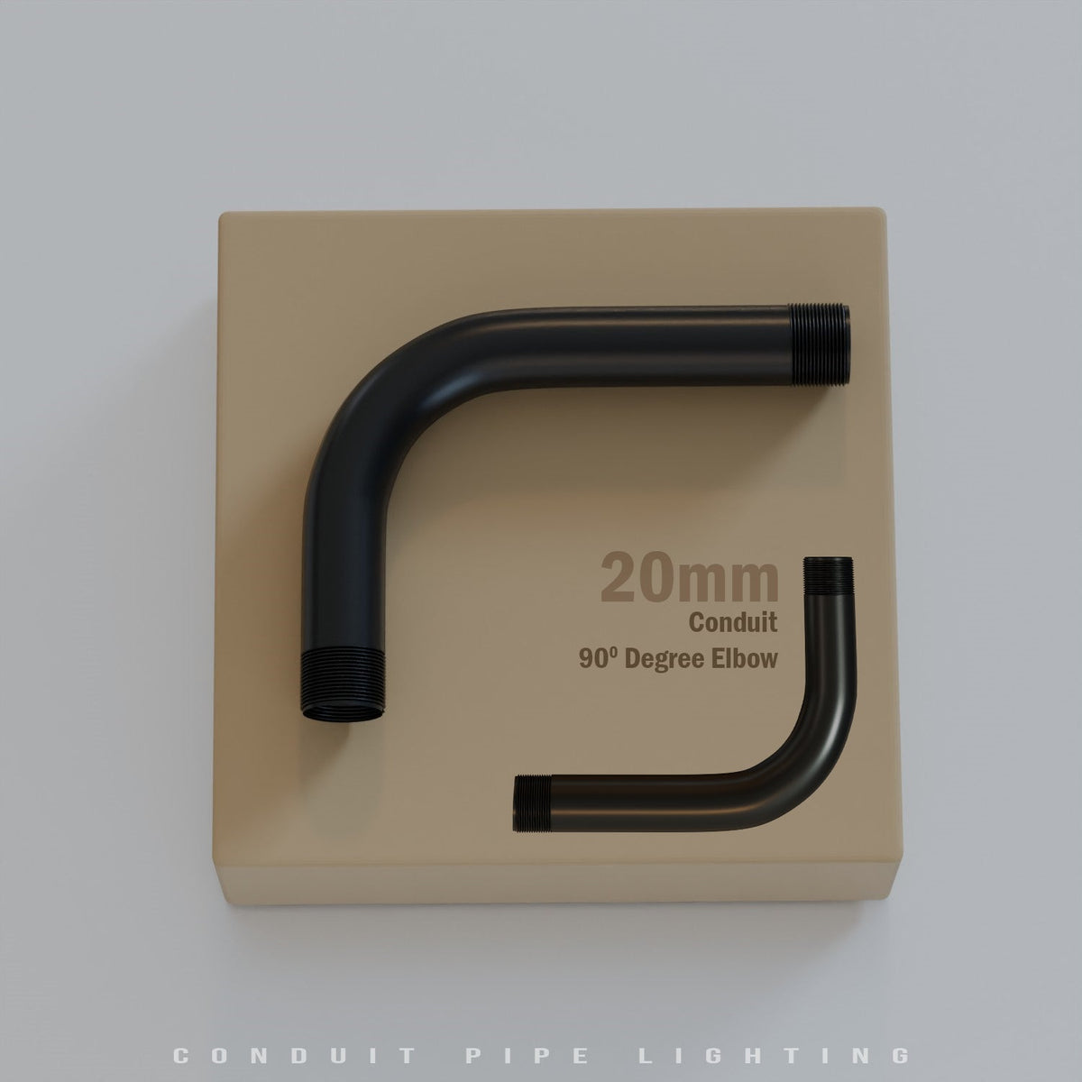 20mm Metal Conduit 90 Degree Elbow - Black, Single