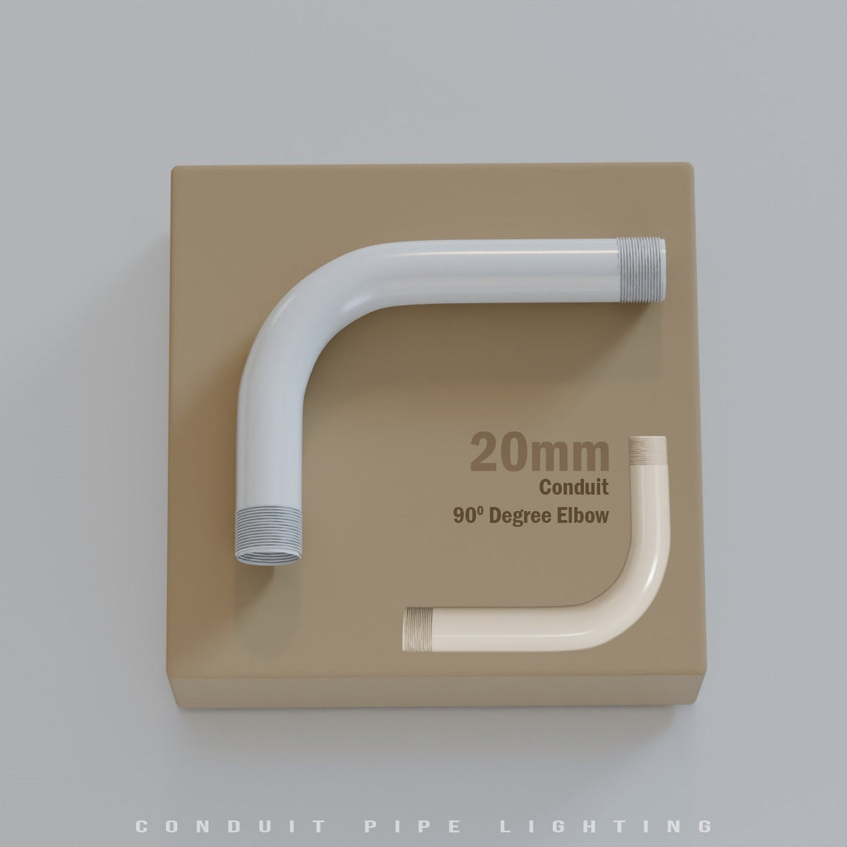 20mm Metal Conduit 90 Degree Elbow - White, Single