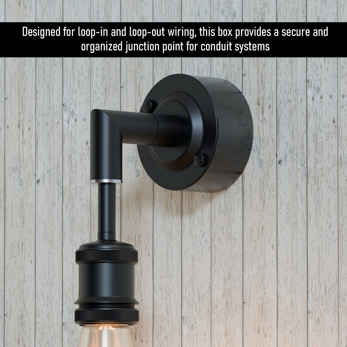20mm Metal Conduit Loop-In Box – Black & Galvanised - photo 10