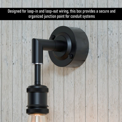 20mm Metal Conduit Loop-In Box – Black & Galvanised - photo 10