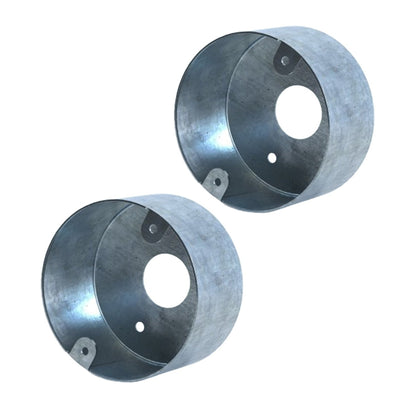 20mm Metal Conduit Loop-In Box – Black & Galvanised - Galvanised, Pack of 2