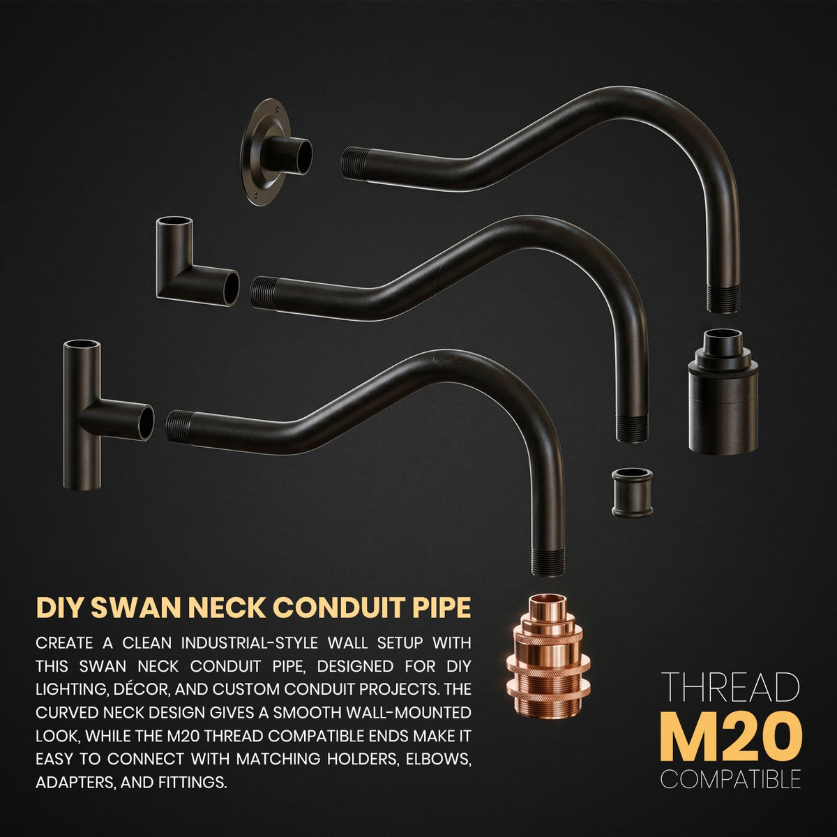 20mm Metal Conduit Swan Neck Bend - photo 7