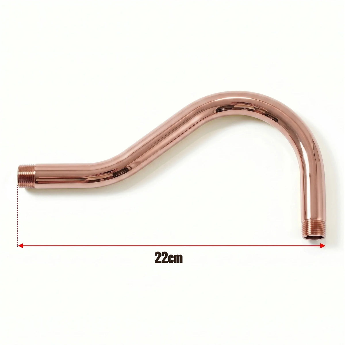 20mm Metal Conduit Swan Neck Bend - Rose Gold, 22 cm
