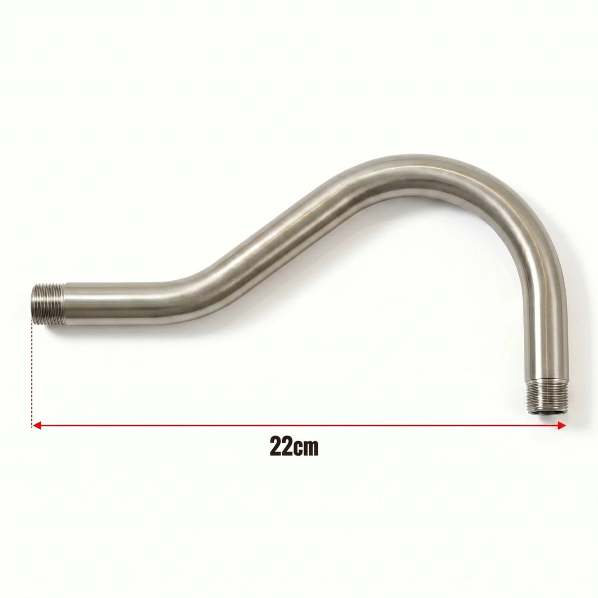 20mm Metal Conduit Swan Neck Bend - Satin Nickel, 22 cm