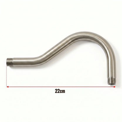 20mm Metal Conduit Swan Neck Bend - Satin Nickel, 22 cm